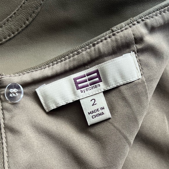 Etcetera Luxe Soft Leather Taupe Skirt - Picture 3 of 8